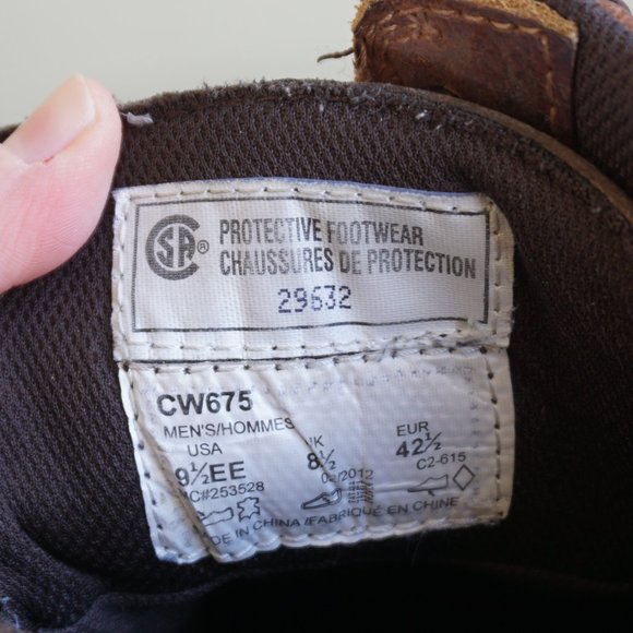 Men\'s Justin Original steel toe waterproof brown leather work boots 9.5 EE
